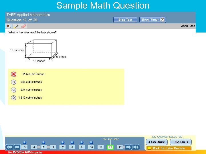 Sample Math Question 