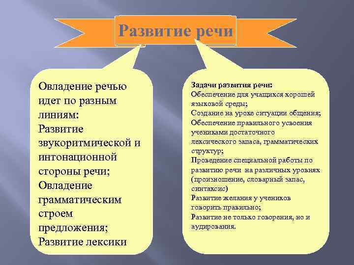 Развитие речи Овладение речью идет по разным линиям: Развитие звукоритмической и интонационной стороны речи;