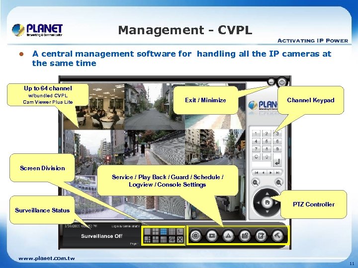 Management - CVPL l A central management software for handling all the IP cameras