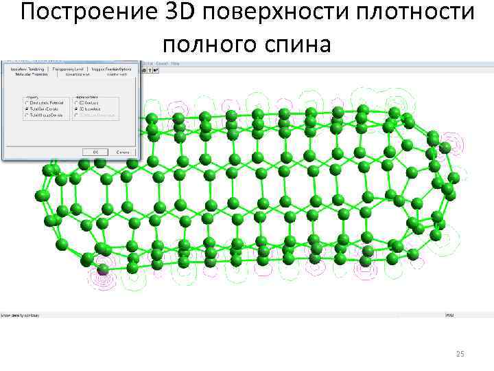 Построение 3 D поверхности плотности полного спина 25 