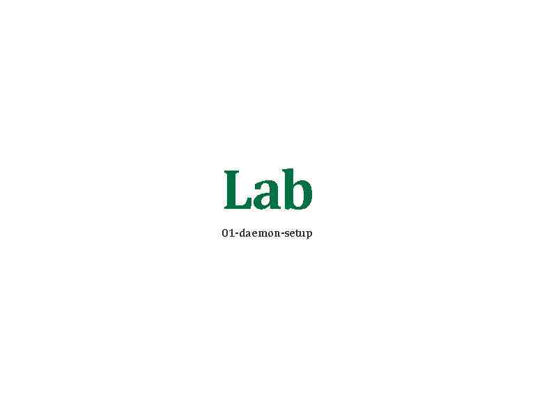 Lab 01 -daemon-setup 