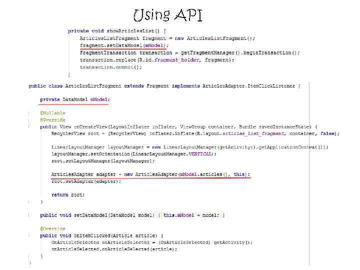 Using API 