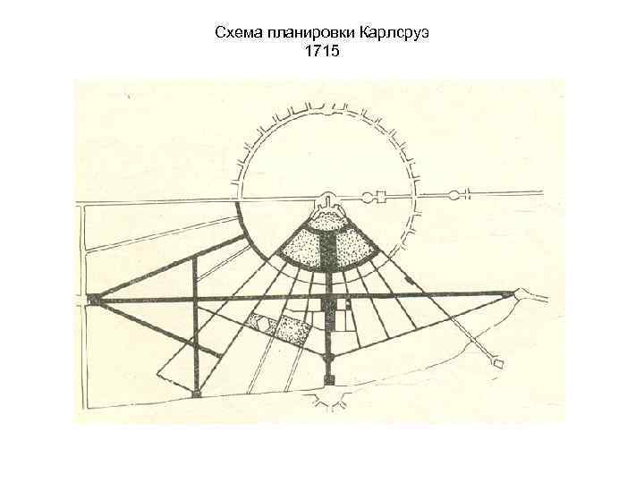 Схема планировки Карлсруэ 1715 
