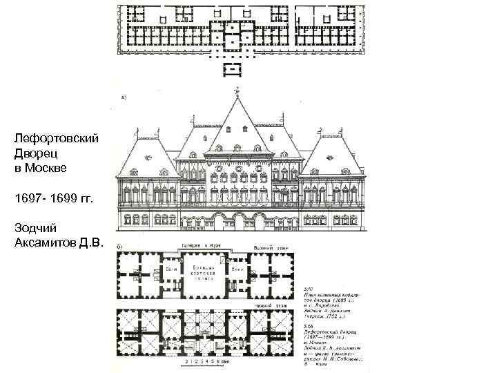 Лефортовский Дворец в Москве 1697 - 1699 гг. Зодчий Аксамитов Д. В. 