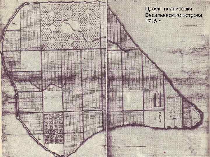 Проект планировки Васильевского острова 1715 г. 