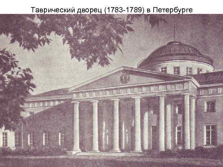 Таврический дворец век. Таврический дворец в Петербурге (1783-1789),. Таврический дворец в Санкт-Петербурге 18 век. Таврический дворец Старов 18 век.