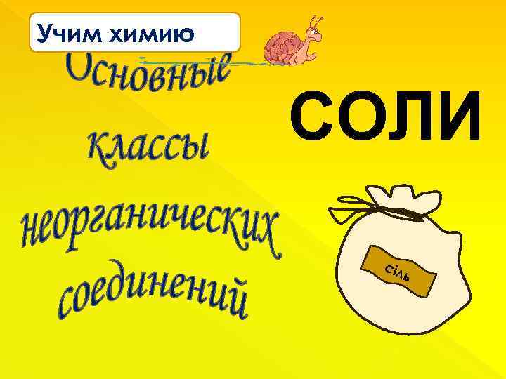 Учим химию СОЛИ сi л ь 