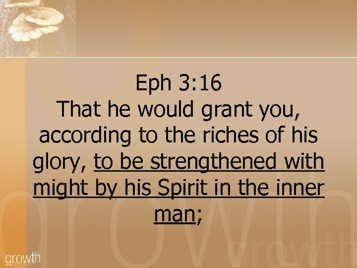 Eph 3: 16 That he would grant you, according to the riches of his