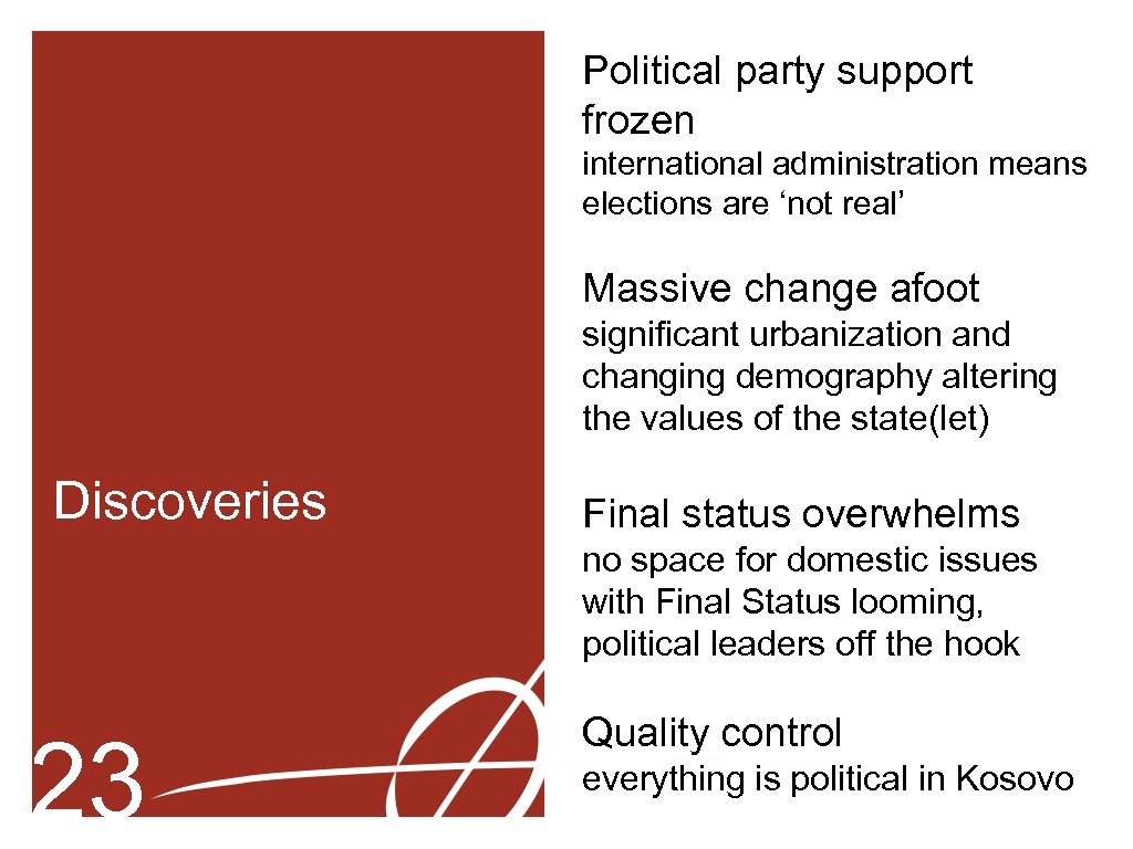 Political party support frozen international administration means elections are ‘not real’ Massive change afoot