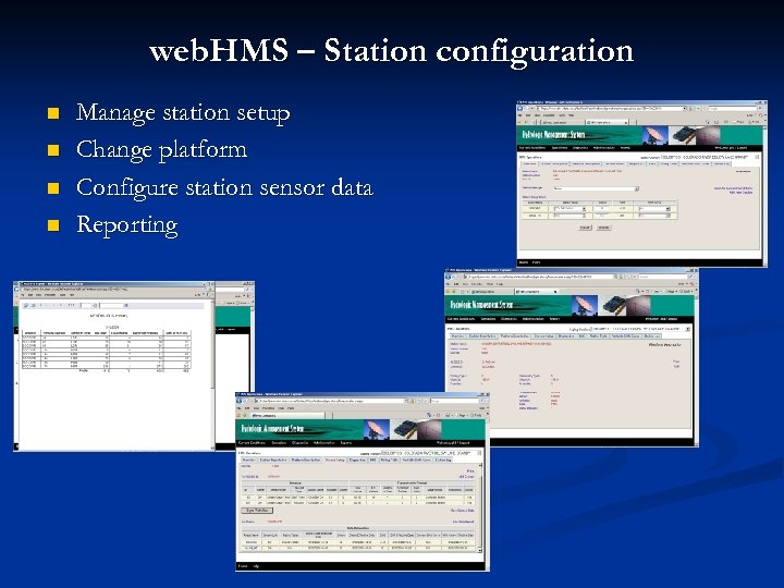 web. HMS – Station configuration n n Manage station setup Change platform Configure station