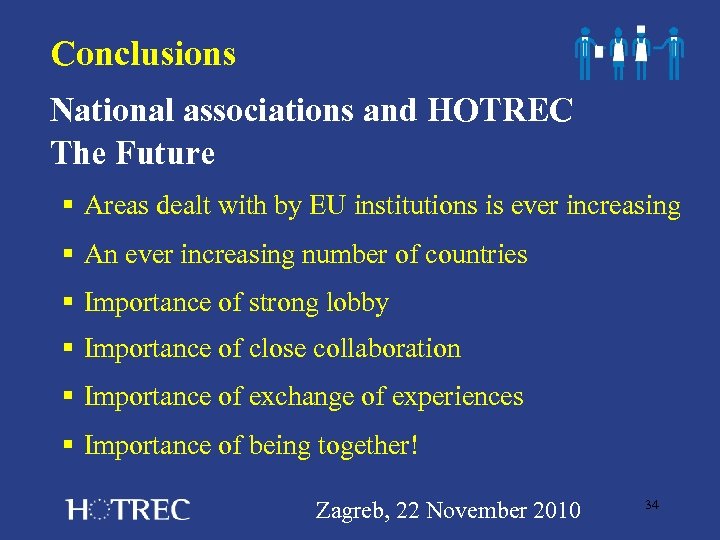 Conclusions National associations and HOTREC The Future § Areas dealt with by EU institutions