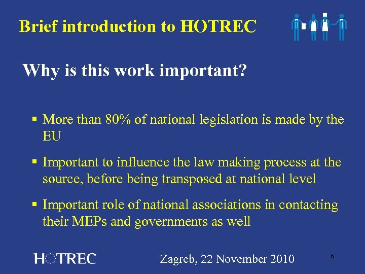 Brief introduction to HOTREC Why is this work important? § More than 80% of