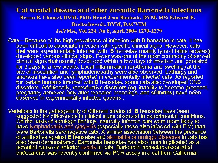 Cat Scratch Disease Bartonella Henselae Bartonella