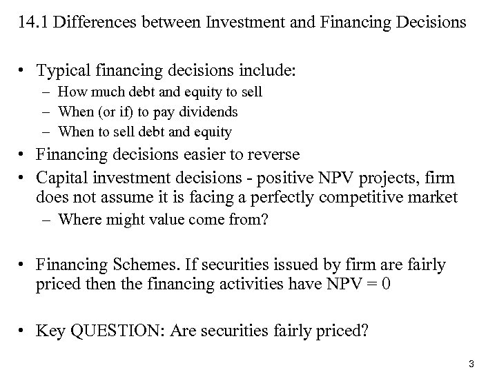 financing decision example