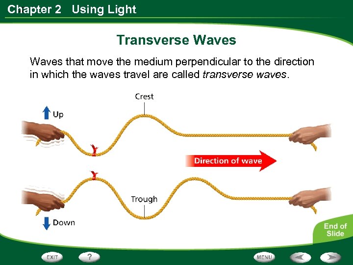 x Chapter 2 Using Light Transverse Waves that move the medium perpendicular to the
