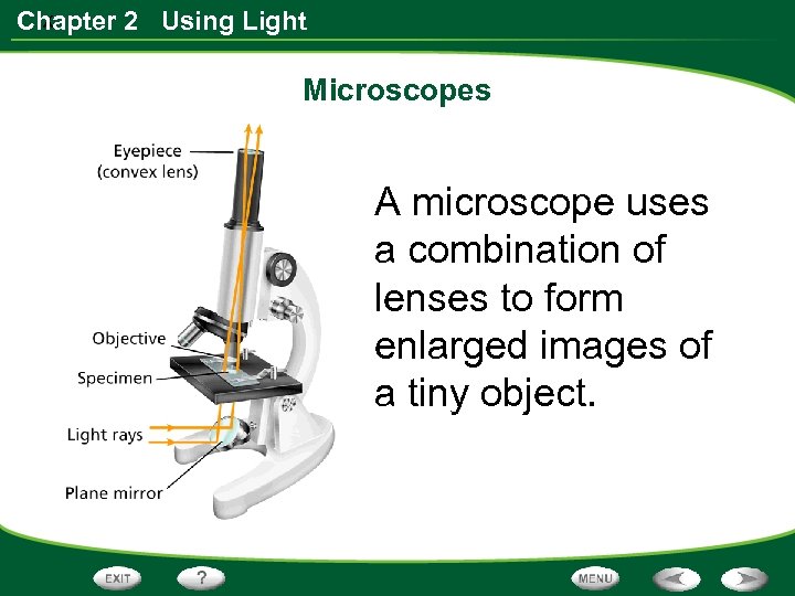 x Chapter 2 Using Light Microscopes A microscope uses a combination of lenses to