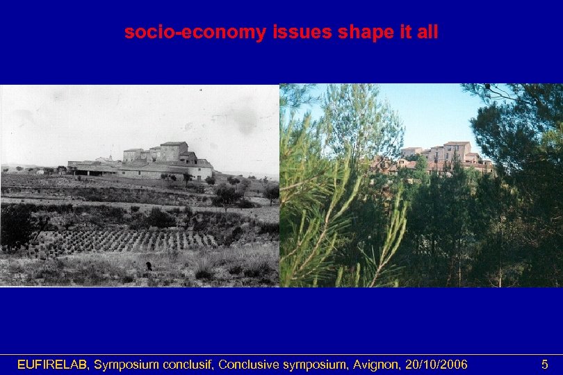 socio-economy issues shape it all EUFIRELAB, Symposium conclusif, Conclusive symposium, Avignon, 20/10/2006 5 
