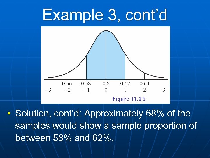 Example 3, cont’d • Solution, cont’d: Approximately 68% of the samples would show a