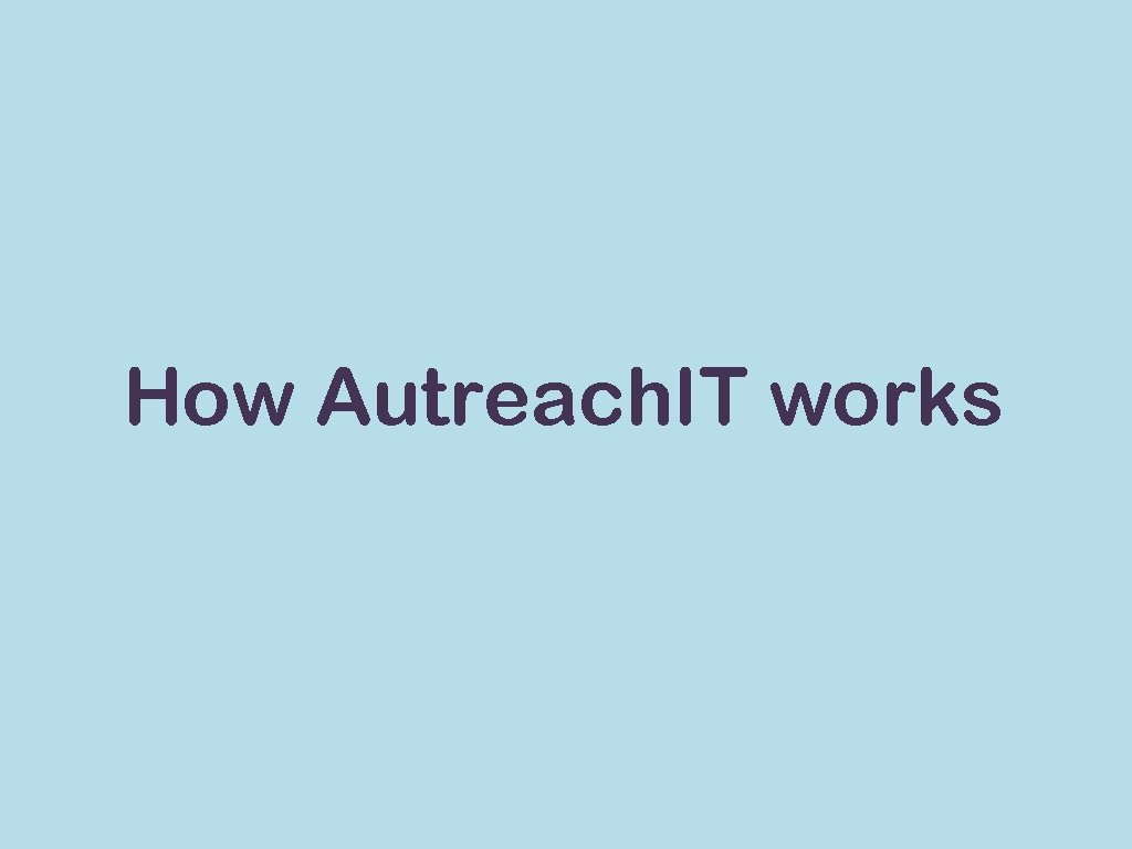 How Autreach. IT works 