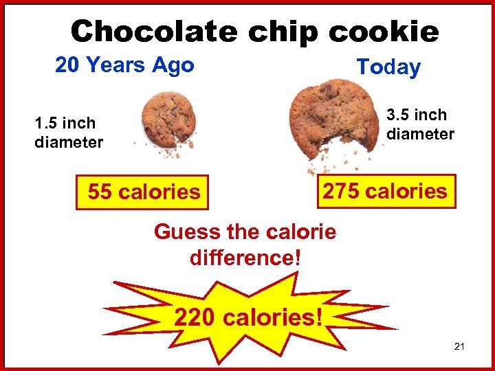 Chocolate chip cookie 20 Years Ago Today 3. 5 inch diameter 1. 5 inch