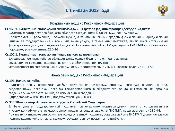 С 1 января 2013 года Бюджетный кодекс Российской Федерации Ст. 160. 1. Бюджетные полномочия