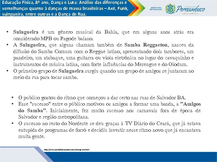 Educação Física, 8º ano, Dança e Luta: Análise das diferenças e semelhanças quanto à
