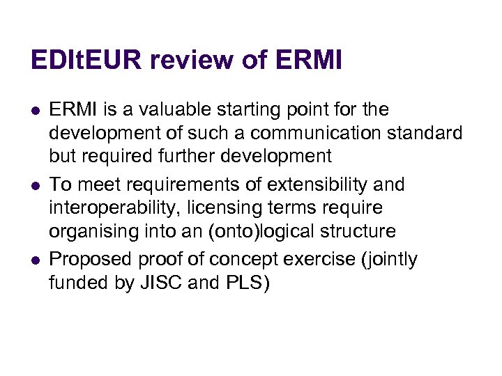 EDIt. EUR review of ERMI l l l ERMI is a valuable starting point