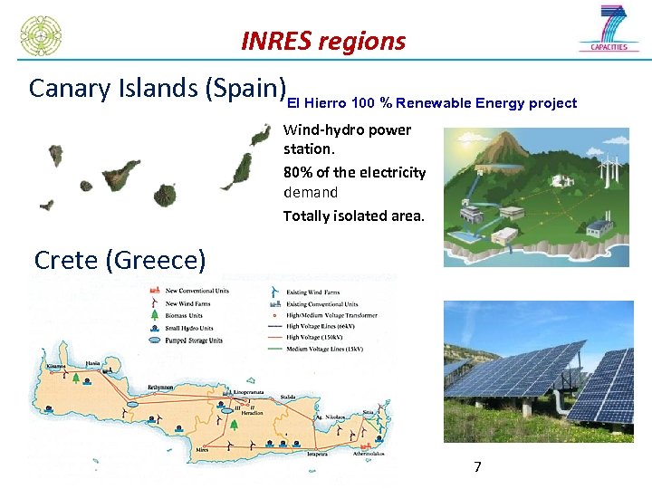 INRES regions Canary Islands (Spain)El Hierro 100 % Renewable Energy project Wind-hydro power station.