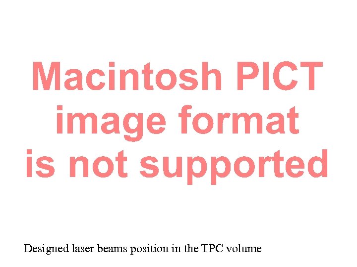 Designed laser beams position in the TPC volume 