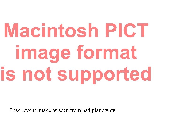 Laser event image as seen from pad plane view 