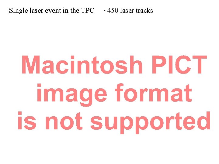 Single laser event in the TPC ~450 laser tracks 