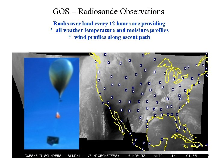 GOS – Radiosonde Observations Raobs over land every 12 hours are providing * all