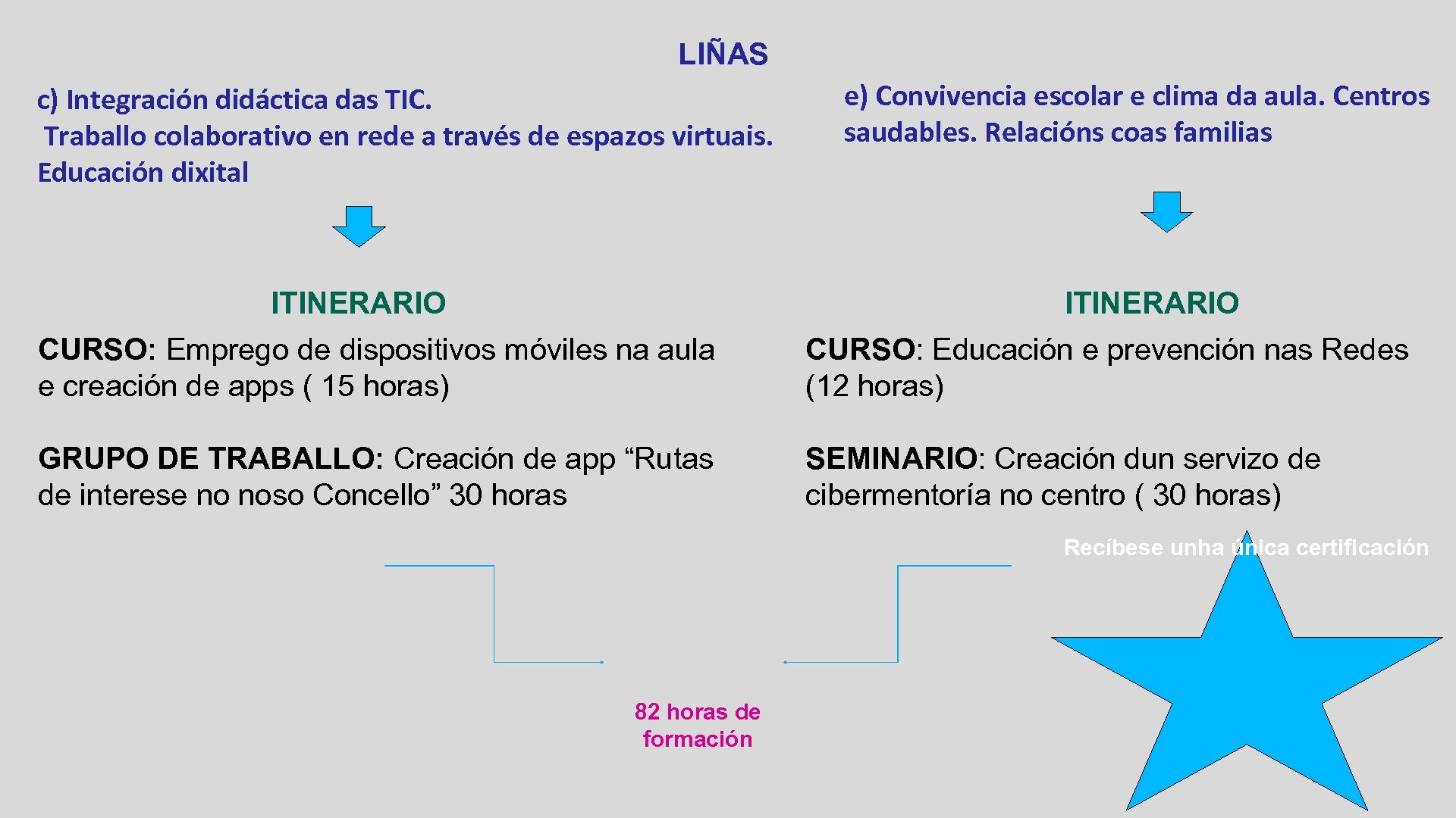 LIÑAS c) Integración didáctica das TIC. Traballo colaborativo en rede a través de espazos