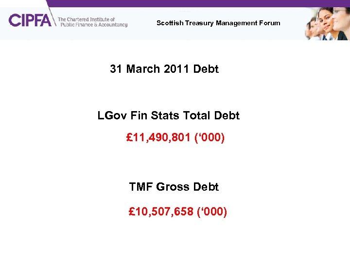 Scottish Treasury Management Forum 31 March 2011 Debt LGov Fin Stats Total Debt £