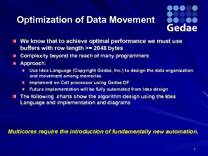 Optimization of Data Movement We know that to achieve optimal performance we must use