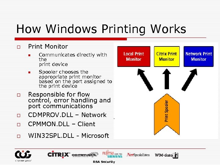 How Windows Printing Works o Print Monitor n n Communicates directly with the print