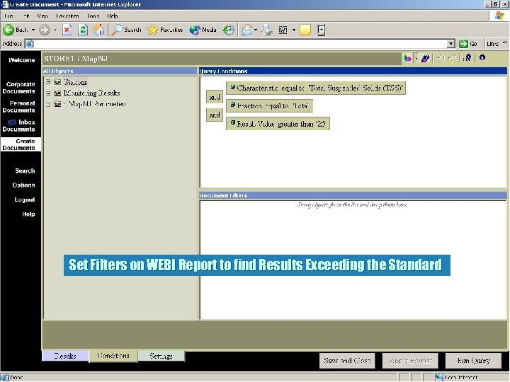 Set Filters on WEBI Report to find Results Exceeding the Standard 