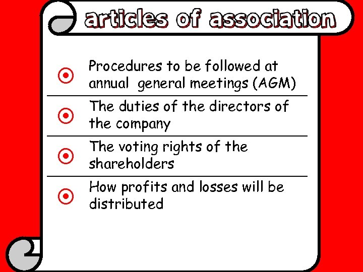  Procedures to be followed at annual general meetings (AGM) The duties of the