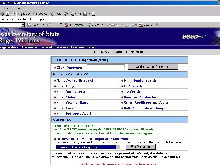 Business and Public Filings Division 