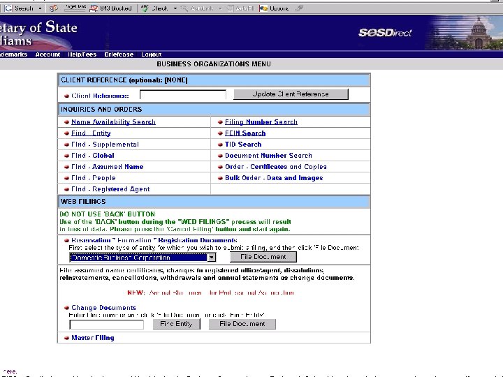 Business and Public Filings Division 