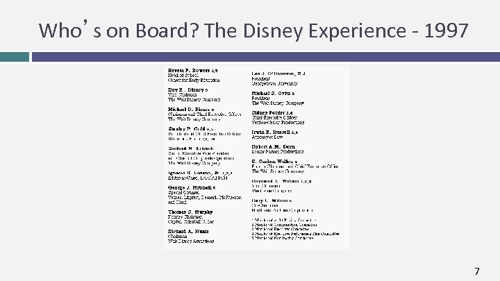 Who’s on Board? The Disney Experience - 1997 7 