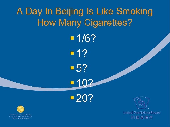A Day In Beijing Is Like Smoking How Many Cigarettes? § 1/6? § 1?