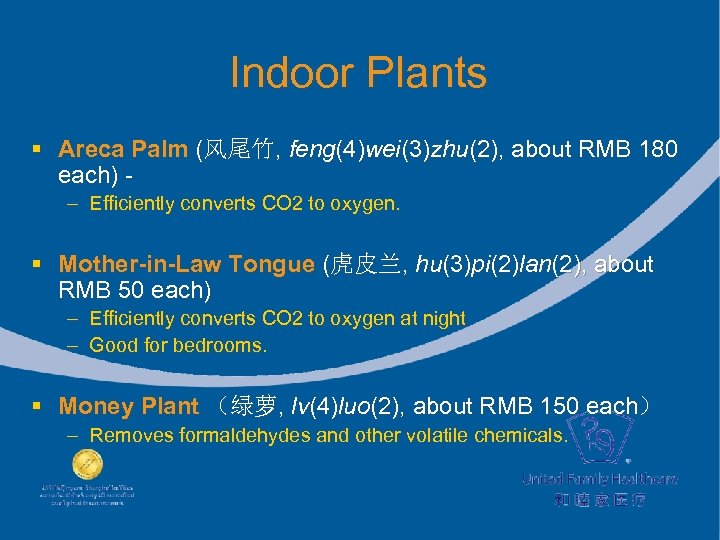 Indoor Plants § Areca Palm (风尾竹, feng(4)wei(3)zhu(2), about RMB 180 each) - – Efficiently