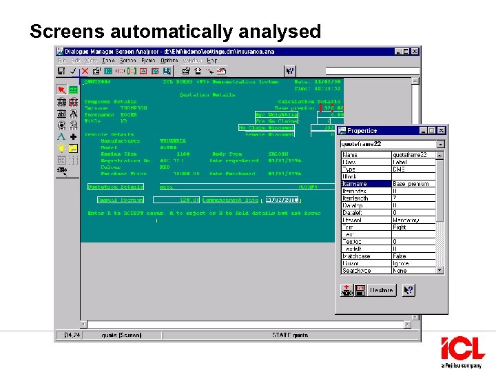 Screens automatically analysed 