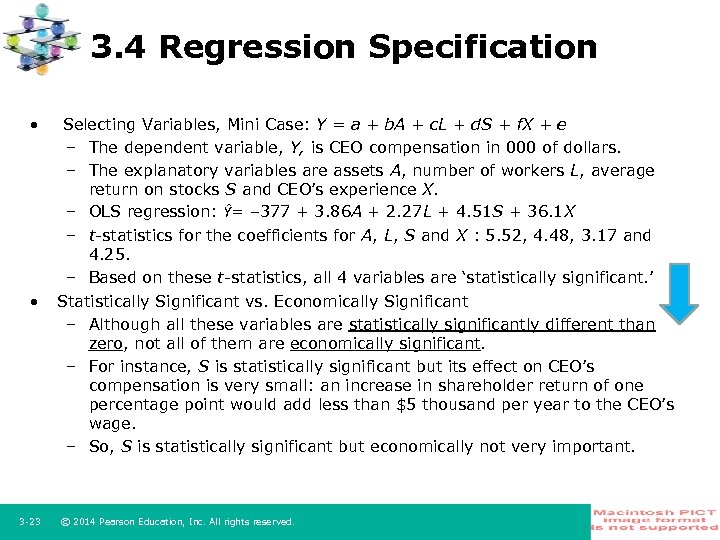 3. 4 Regression Specification • • 3 -23 Selecting Variables, Mini Case: Y =