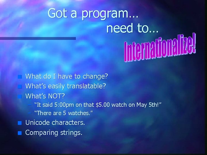 Got a program… need to… n n n What do I have to change?