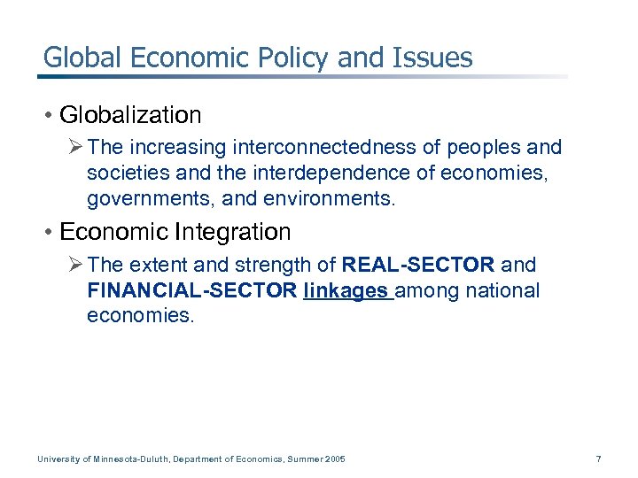 Global Economic Issues And Policies First Edition