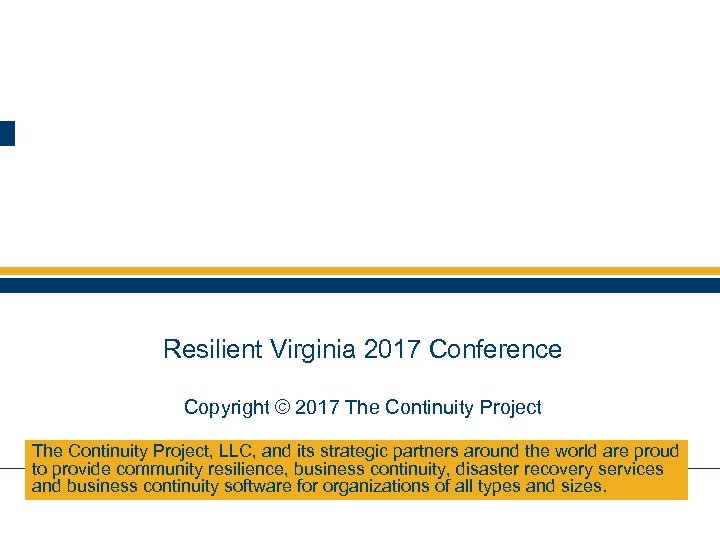 The Role of Business in Community Resilience by George B. Huff Jr. , Esquire
