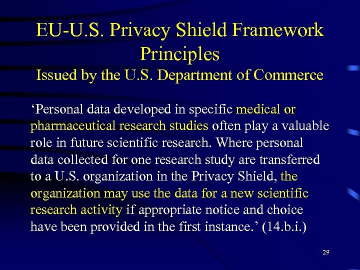 EU-U. S. Privacy Shield Framework Principles Issued by the U. S. Department of Commerce