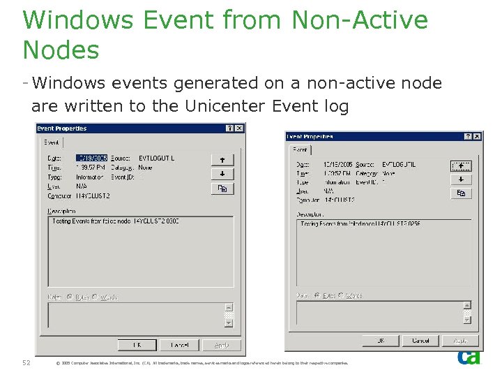 Windows Event from Non-Active Nodes - Windows events generated on a non-active node are